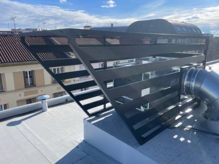 Habillage climatisation aluminium laqué Lyon 8 Rhône alpes