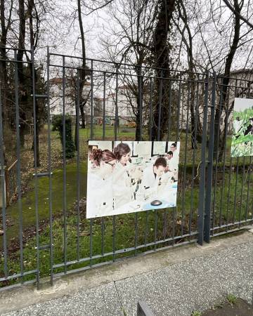 Vue de la clôture avant la modification réalisé pour la création de l'accès au Parc du Château des Mères à Lyon